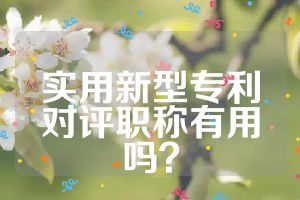 實用新型專利對評職稱有用嗎？