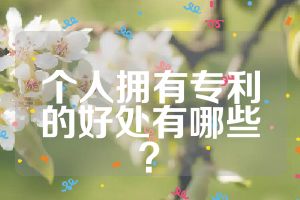 個(gè)人擁有專利的好處有哪些？