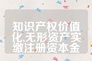 知識產(chǎn)權價值化,無形資產(chǎn)實繳注冊資本金