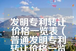 發(fā)明專利轉讓價格一覽表（普通發(fā)明專利轉讓價格一覽表）